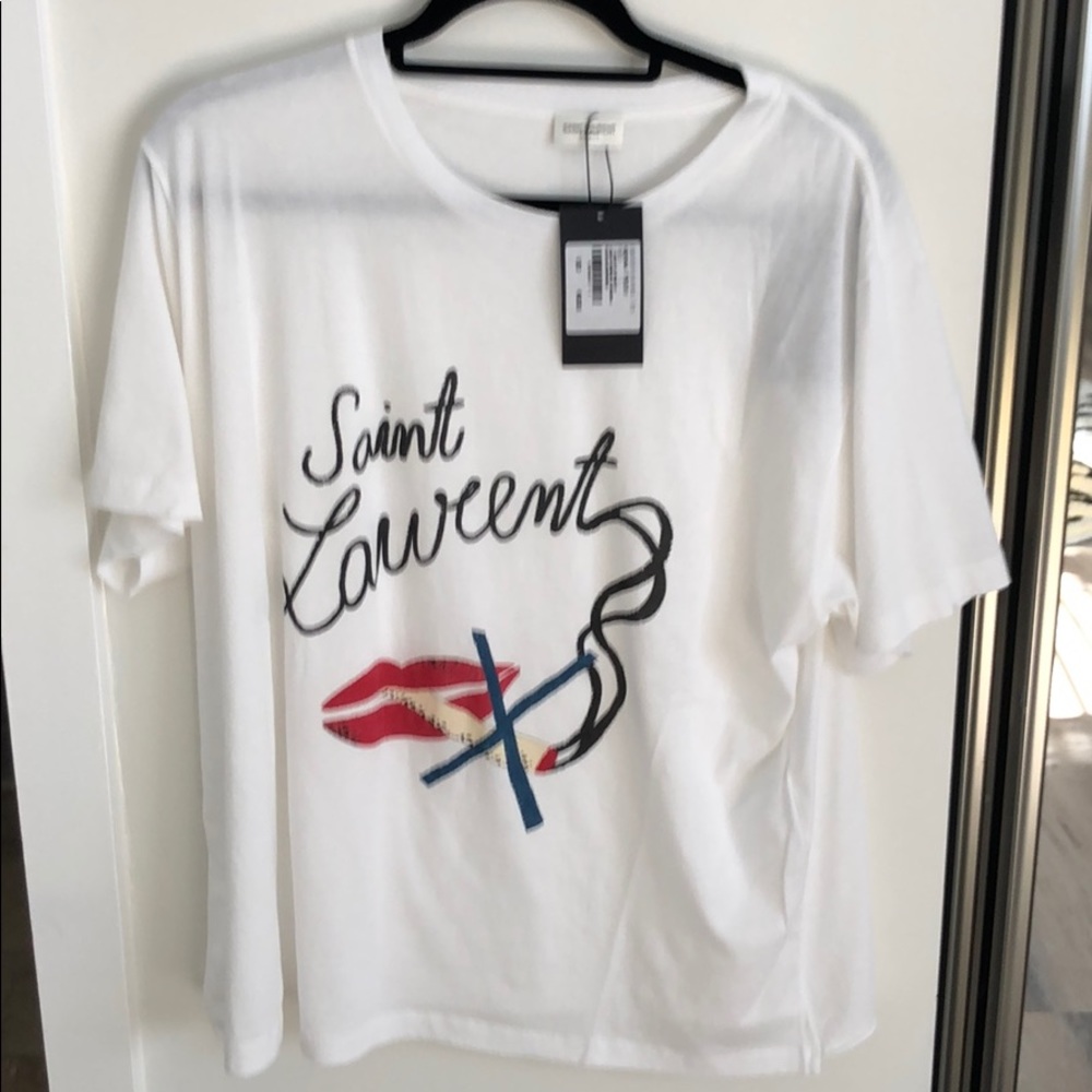 Women’s T-shirt white size large Saint Laurent